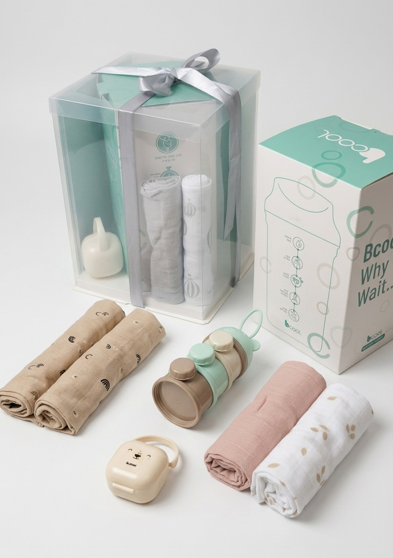 מארז מתנה ליולדת עם בקבוק בי-קול